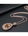 KMVEXO długie naszyjniki dla kobiet Collier Femme kropla wody czarny złoty kryształ komunikat Colar naszyjnik Maxi biżuteria Bij