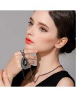 KMVEXO długie naszyjniki dla kobiet Collier Femme kropla wody czarny złoty kryształ komunikat Colar naszyjnik Maxi biżuteria Bij