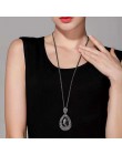 KMVEXO długie naszyjniki dla kobiet Collier Femme kropla wody czarny złoty kryształ komunikat Colar naszyjnik Maxi biżuteria Bij