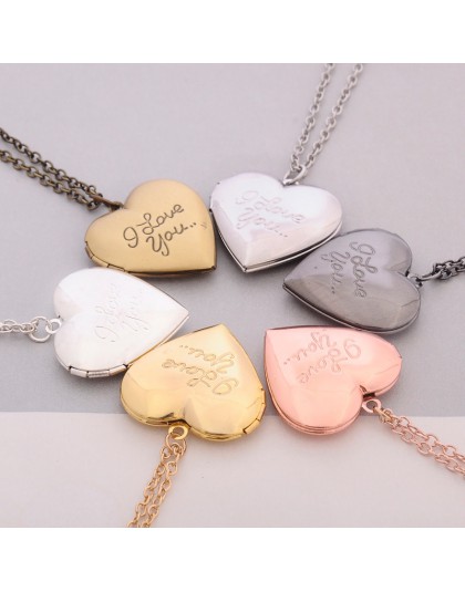 "Kocham cię" rzeźbione 6 kolorów DIY love Heart Secret Message medalion naszyjnik wisiorek prezent Vintage dla miłośników pary n