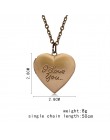 "Kocham cię" rzeźbione 6 kolorów DIY love Heart Secret Message medalion naszyjnik wisiorek prezent Vintage dla miłośników pary n