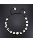 Lato kobiety naszyjnik czarny naszyjnik na lince regulowany Boho muszle naszyjniki naturalna muszla Choker dla dziewczyn biżuter