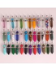 24 sztuk/partia Healing Point Chakra wisiorki sześciokątne kryształy kwarcu kształt kuli kamień DIY wahadło koraliki do tworzeni