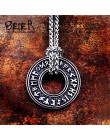 Beier stal nierdzewna 316L Viking islandzki Vegvisir kask Horror w runiczny koło wisiorek magiczne kije mężczyźni Rune Amulet LP