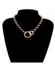 KMVEXO Vintage Punk łańcuszek naszyjnik dla kobiet 2019 nowe złote srebrne duże okrągłe wisiorek kołnierz Choker sweter Chain na