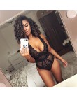 Kryptograficzne Sexy dekolt bez pleców koronki siatkowe Body kobiety bez rękawów drążą Sheer Teddy kobiet kombinezony moda ciało