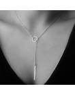Prosty indywidualny metalowy koło krótki naszyjnik złoty kolor srebrny łańcuszek do obojczyka naszyjniki dla kobiet moda naszyjn