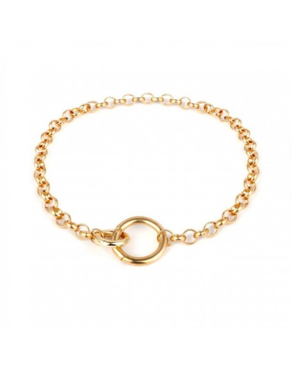 KMVEXO Vintage Punk łańcuszek naszyjnik dla kobiet 2019 nowe złote srebrne duże okrągłe wisiorek kołnierz Choker sweter Chain na