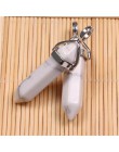 24 sztuk/partia Healing Point Chakra wisiorki sześciokątne kryształy kwarcu kształt kuli kamień DIY wahadło koraliki do tworzeni