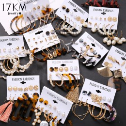 17KM Vintage pomponem akrylowe kolczyki dla kobiet czeski kolczyki zestaw duży wiszący spadek kolczyk 2020 Brincos kobieta moda 