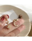 2019 New Arrival moda klasyczne geometryczne kobiety dynda kolczyki asymetryczne kolczyki gwiazdy i księżyca kobiet koreańska bi