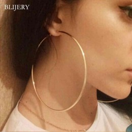 BLIJERY Trendy bardzo duże kolczyki koła duże gładkie koło kolczyki koszykówka Brincos Celebrity marka kolczyki koła dla kobiet 