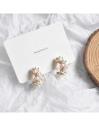 MENGJIQIAO 2019 nowy Vintage japonia koreański Hoop kolczyki dla kobiet Handmade słodki imitacja perły koło biżuteria Pendientes