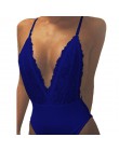 ZANZEA Summer Fashion seksowne rampersy kombinezon damski głęboki dekolt bez rękawów Spaghetti pasek kombinezon bez pleców koron