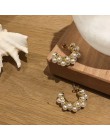 MENGJIQIAO 2019 nowy Vintage japonia koreański Hoop kolczyki dla kobiet Handmade słodki imitacja perły koło biżuteria Pendientes