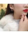MENGJIQIAO 2019 nowa gorąca sprzedaż Vintage kolorowe Rhinestone kolczyki małe kółka kobiety moda imitacja perły półkole Pendien