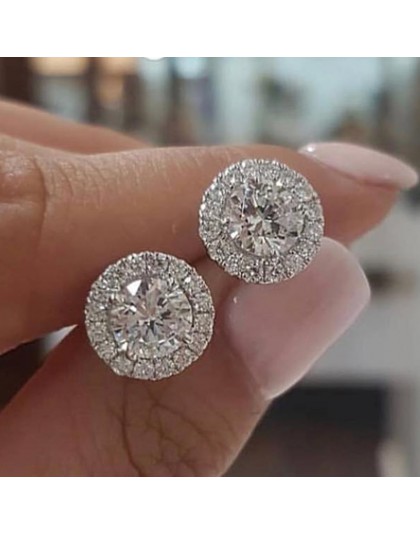 2020 moda luksusowe 925 Sterling Silver 6mm małe cyrkon stadniny kolczyki dla kobiet christmas gift koreańska biżuteria E232