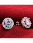2020 moda luksusowe 925 Sterling Silver 6mm małe cyrkon stadniny kolczyki dla kobiet christmas gift koreańska biżuteria E232