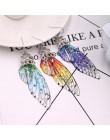 Handmade wróżka symulacja skrzydło kolczyki owad skrzydło motyla spadek kolczyki folia Rhinestone kolczyki romantyczna biżuteria