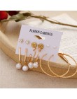 Czeski Tassel akrylowy zestaw kolczyków dla kobiet duże geometryczne okrągłe serce perła cyrkonie kolczyki boucle doreille femme