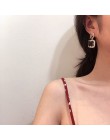 2019 koreański nowy projekt moda biżuteria podwójne kwadratowe kolczyki luksusowe przezroczyste szkło kryształowe kolczyki dla k