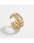 2019 New Fashion perłowa nakładka na uszy Bohemia stackowalne w kształcie litery C CZ Rhinestone małe klipsy Earcuffs dla kobiet