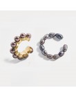 2019 New Fashion perłowa nakładka na uszy Bohemia stackowalne w kształcie litery C CZ Rhinestone małe klipsy Earcuffs dla kobiet