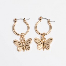 Złote kolczyki kołowe małe obręcze kolczyki huggie butterfly gwiazdkowe kolczyki serce koreański trendy moda koło prezent dla ko