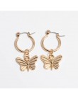 Złote kolczyki kołowe małe obręcze kolczyki huggie butterfly gwiazdkowe kolczyki serce koreański trendy moda koło prezent dla ko