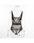 Kryptograficzna siatka przezroczysta koronka Body Sexy V-Neck kombinezony dla kobiet 2020 miś Catsuits moda Body Mujer odzież kl