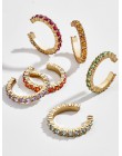 2019 New Fashion perłowa nakładka na uszy Bohemia stackowalne w kształcie litery C CZ Rhinestone małe klipsy Earcuffs dla kobiet