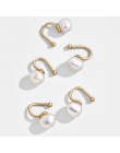 2019 New Fashion perłowa nakładka na uszy Bohemia stackowalne w kształcie litery C CZ Rhinestone małe klipsy Earcuffs dla kobiet
