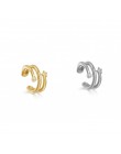 2019 New Fashion perłowa nakładka na uszy Bohemia stackowalne w kształcie litery C CZ Rhinestone małe klipsy Earcuffs dla kobiet
