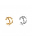 2019 New Fashion perłowa nakładka na uszy Bohemia stackowalne w kształcie litery C CZ Rhinestone małe klipsy Earcuffs dla kobiet