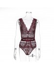 Kryptograficzne Sexy dekolt bez pleców koronki siatkowe Body kobiety bez rękawów drążą Sheer Teddy kobiet kombinezony moda ciało