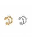 2019 New Fashion perłowa nakładka na uszy Bohemia stackowalne w kształcie litery C CZ Rhinestone małe klipsy Earcuffs dla kobiet