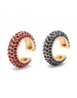 2019 New Fashion perłowa nakładka na uszy Bohemia stackowalne w kształcie litery C CZ Rhinestone małe klipsy Earcuffs dla kobiet