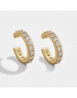 2019 New Fashion perłowa nakładka na uszy Bohemia stackowalne w kształcie litery C CZ Rhinestone małe klipsy Earcuffs dla kobiet