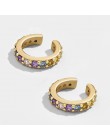 2019 New Fashion perłowa nakładka na uszy Bohemia stackowalne w kształcie litery C CZ Rhinestone małe klipsy Earcuffs dla kobiet