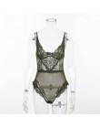 Kryptograficzna siatka przezroczysta koronka Body Sexy V-Neck kombinezony dla kobiet 2020 miś Catsuits moda Body Mujer odzież kl