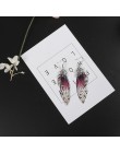Handmade wróżka symulacja skrzydło kolczyki owad skrzydło motyla spadek kolczyki folia Rhinestone kolczyki romantyczna biżuteria