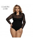Comeonlover body wiązane kwiatowe przepuszczalne seksowne pajacyki damskie plus rozmiar body na ramiączkach z długimi rękawami s