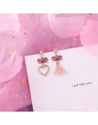 2019 różowe kolczyki koreański kwiat słodki geometryczny kolczyk imitacja perły pendientes mujer dla kobiet Tassel ucha biżuteri