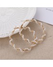 FNIO Big imitacja perły kolczyki 2019 dla kobiet Lover geometryczne złote okrągłe serce wypadnij zwisają kolczyk koreański komun