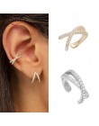 925 Sterling Silver Ear Cuff dla kobiet 1 sztuk urocze cyrkon nausznice Gold earcuff bez piercing kolczyki biżuteria