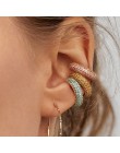 Czeski imitacje pereł Ear Cuff dla kobiet dziewczyna Trendy okrągłe małe klipsy bez przekłuwania uszu złoty Metal biżuteria ślub