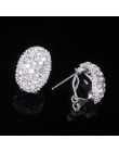 Klasyczny Design romantyczna biżuteria ze srebra próby 2018 AAA sześcienne cyrkonie kolczyki z kamykami dla kobiet elegancka biż