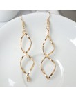 2020 nowe proste spiralne zakrzywione długie kolczyki wiszące dla kobiet Wave Design moda damska biżuteria hurtowych wesele kolc