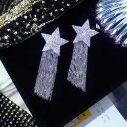 2019 New Arrival stop cynkowy Trendy kobiety Dangle kolczyki Star-studded kolczyki z frędzlami długi styl damska biżuteria