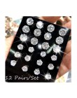 12 par/paczka AAA CZ błyszczące ślubne stadniny zestaw kolczyków dla kobiet mężczyzn biżuteria Crystal akcesoria Earing Oorbelle